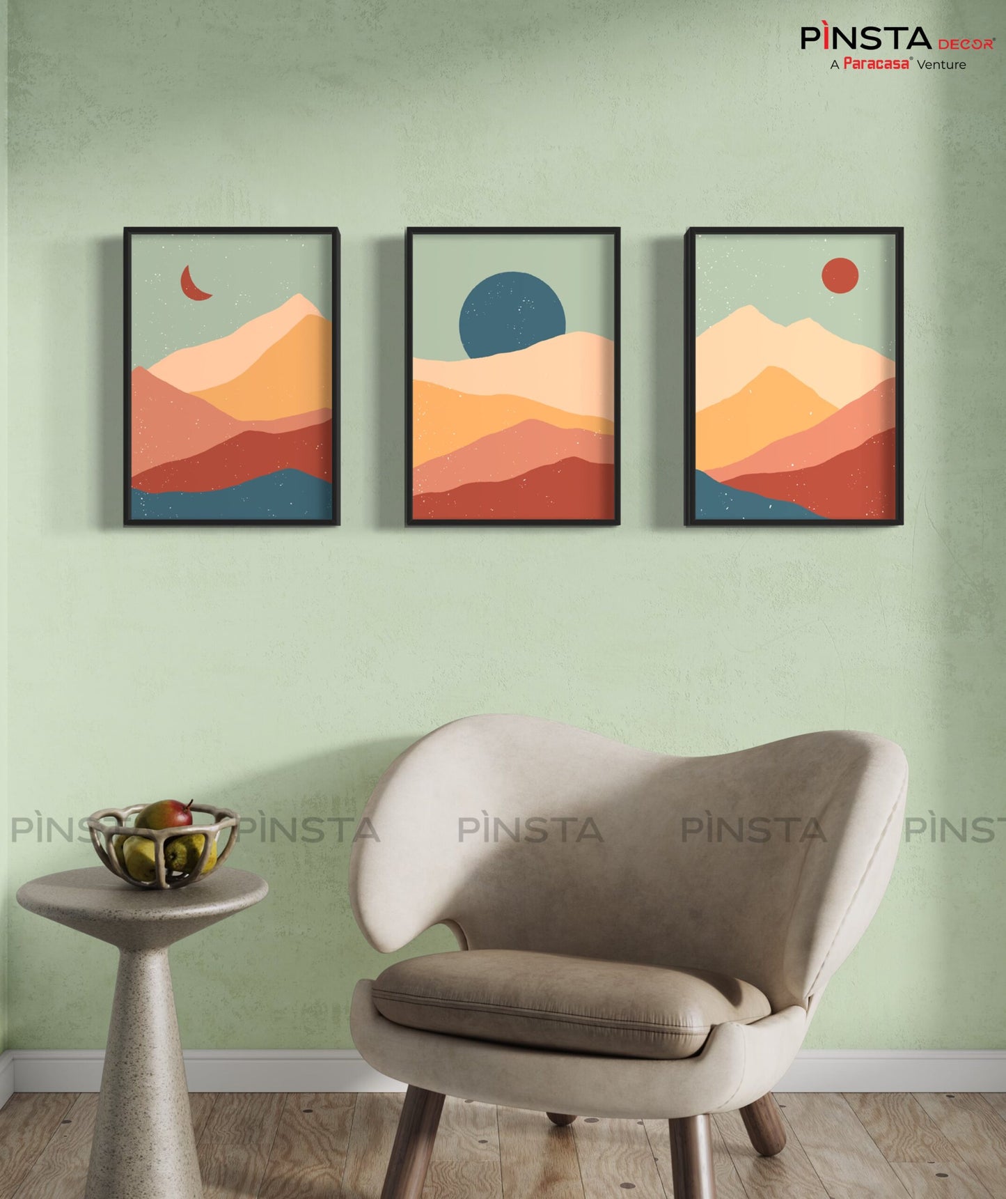Colorful Peaks at Dusk (Set of 3)