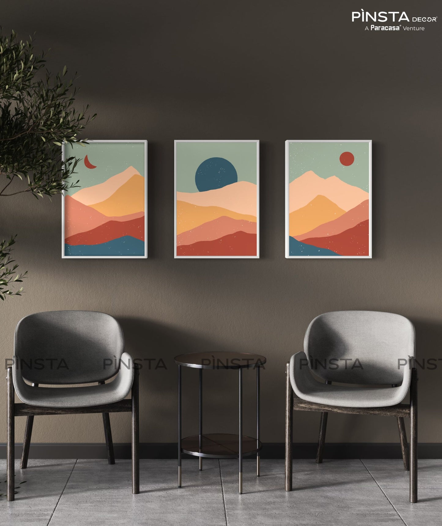 Colorful Peaks at Dusk (Set of 3)