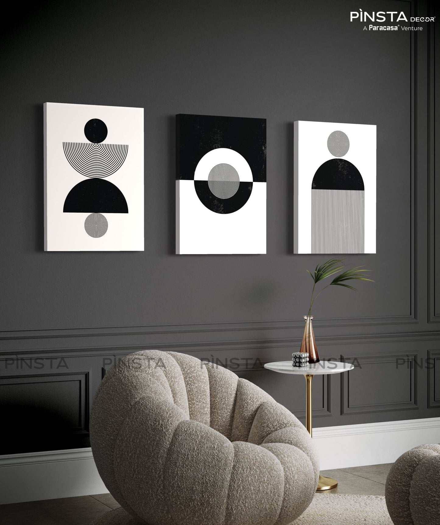 Monochrome Circles (Set of 3)