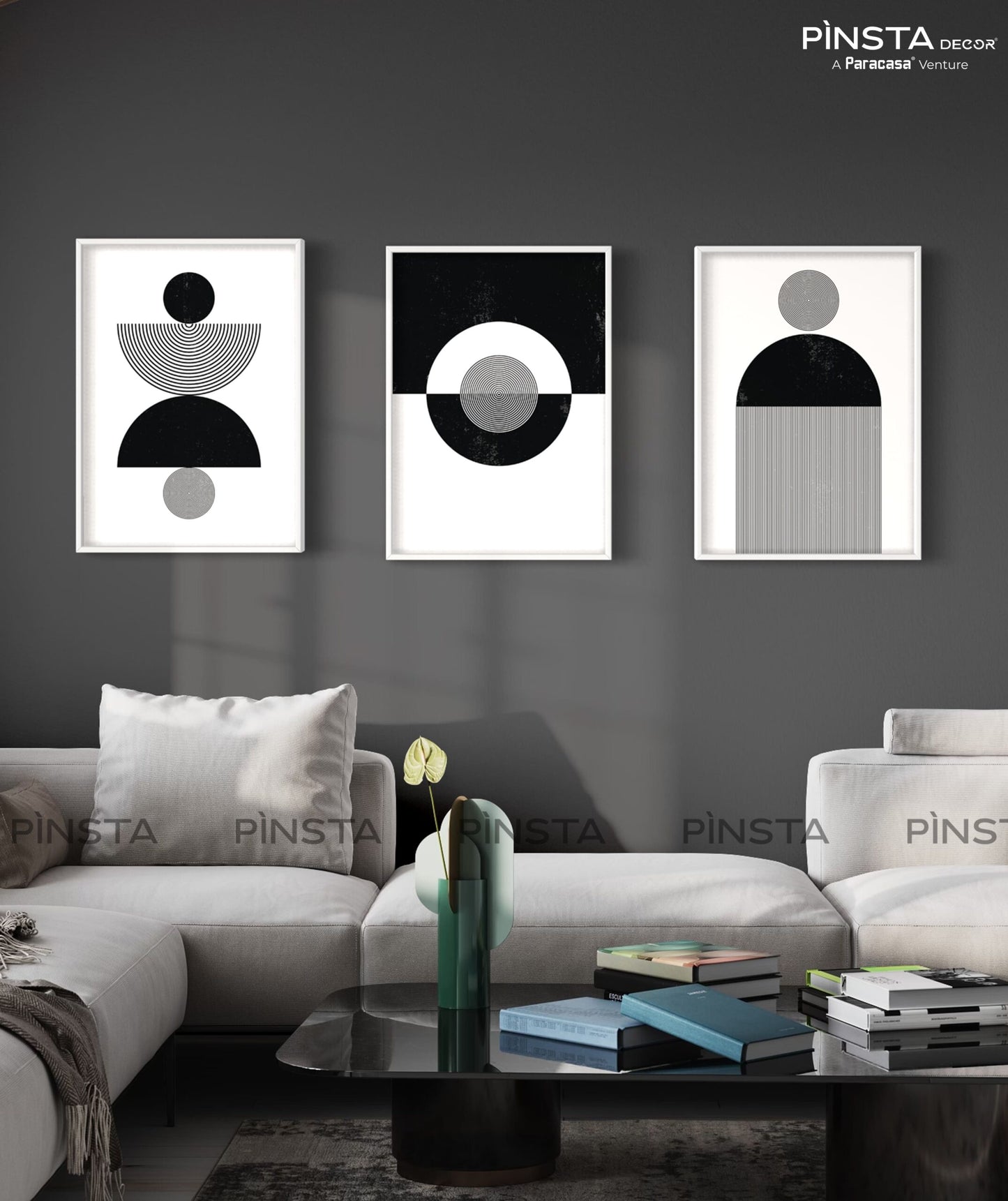 Monochrome Circles (Set of 3)
